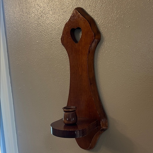 Vintage wooden wall candle holder - Picture 2 of 3
